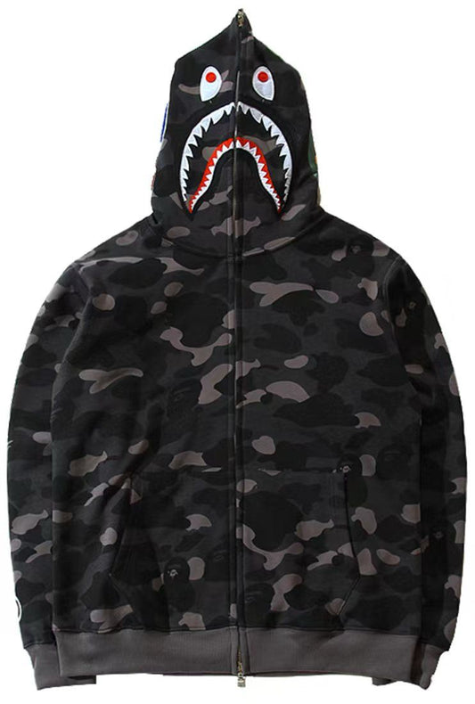 Bape Zip Up Hoodie Grey