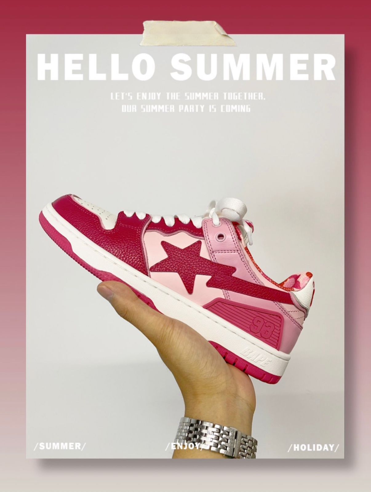 A Bathing Ape Bape SK8 Sta ABC Camo Pink