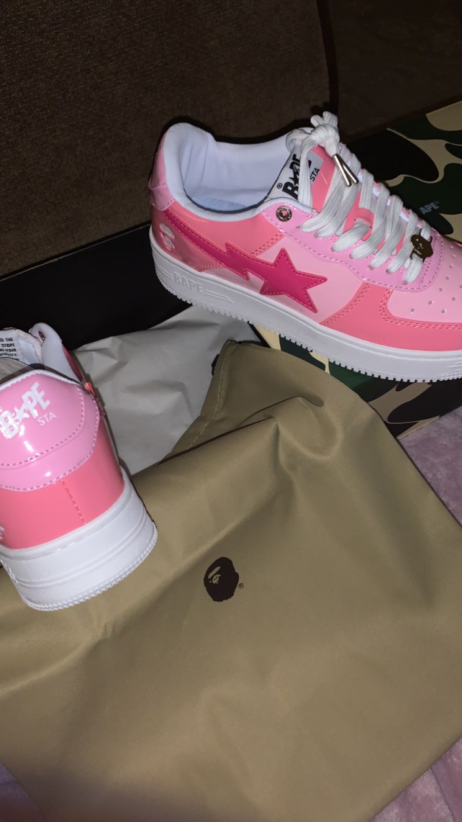 A BATHING APE BAPESTA LOW "Pink"